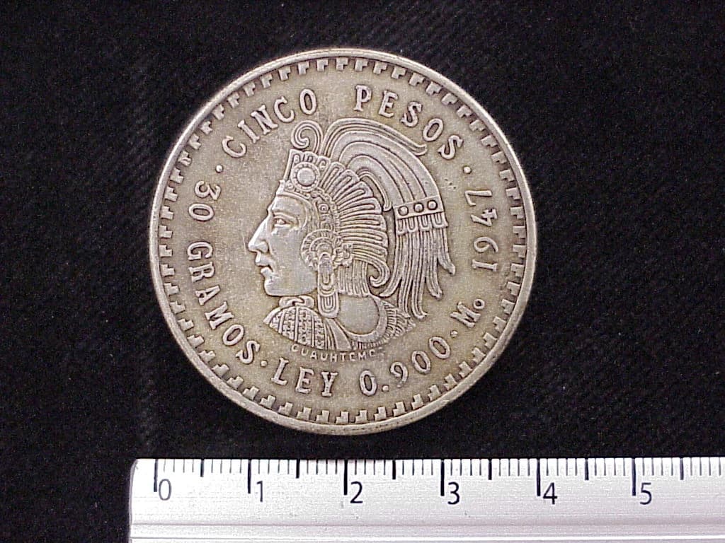 5 Pesos Plata 1947 (reverso)