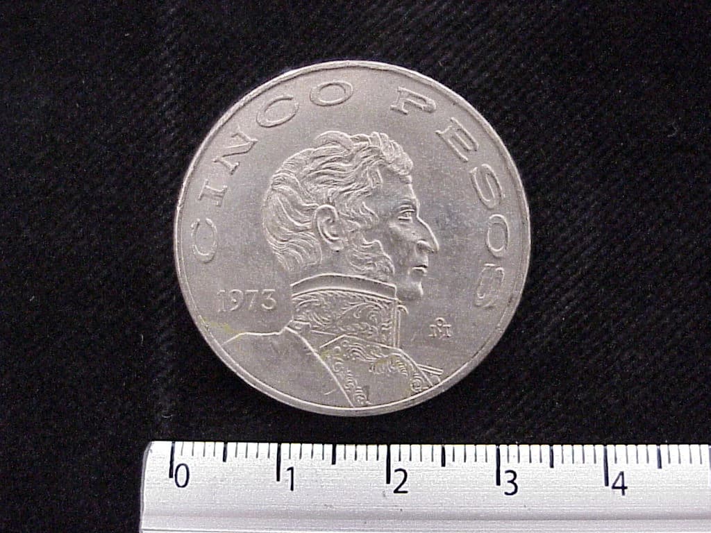 5 Pesos Cuproníquel 1973 (reverso)