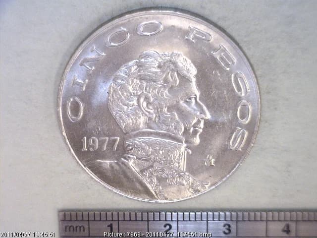 5 Pesos Cuproníquel 1977 (reverso)