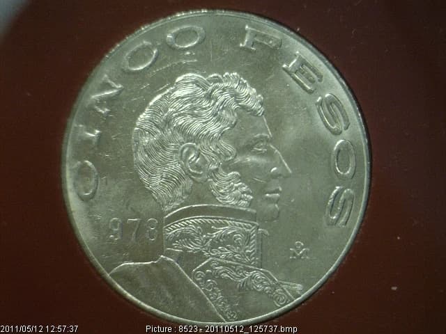 5 Pesos Cuproníquel 1978 (reverso)