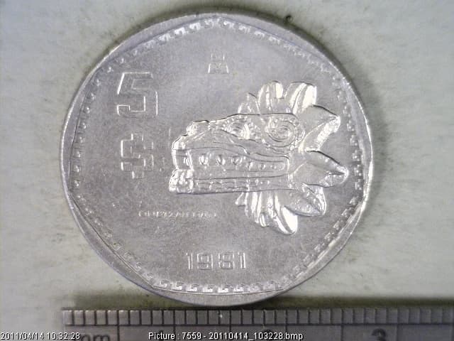 5 Pesos Cuproníquel 1981 (reverso)