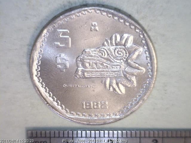 5 Pesos Cuproníquel 1982 (reverso)