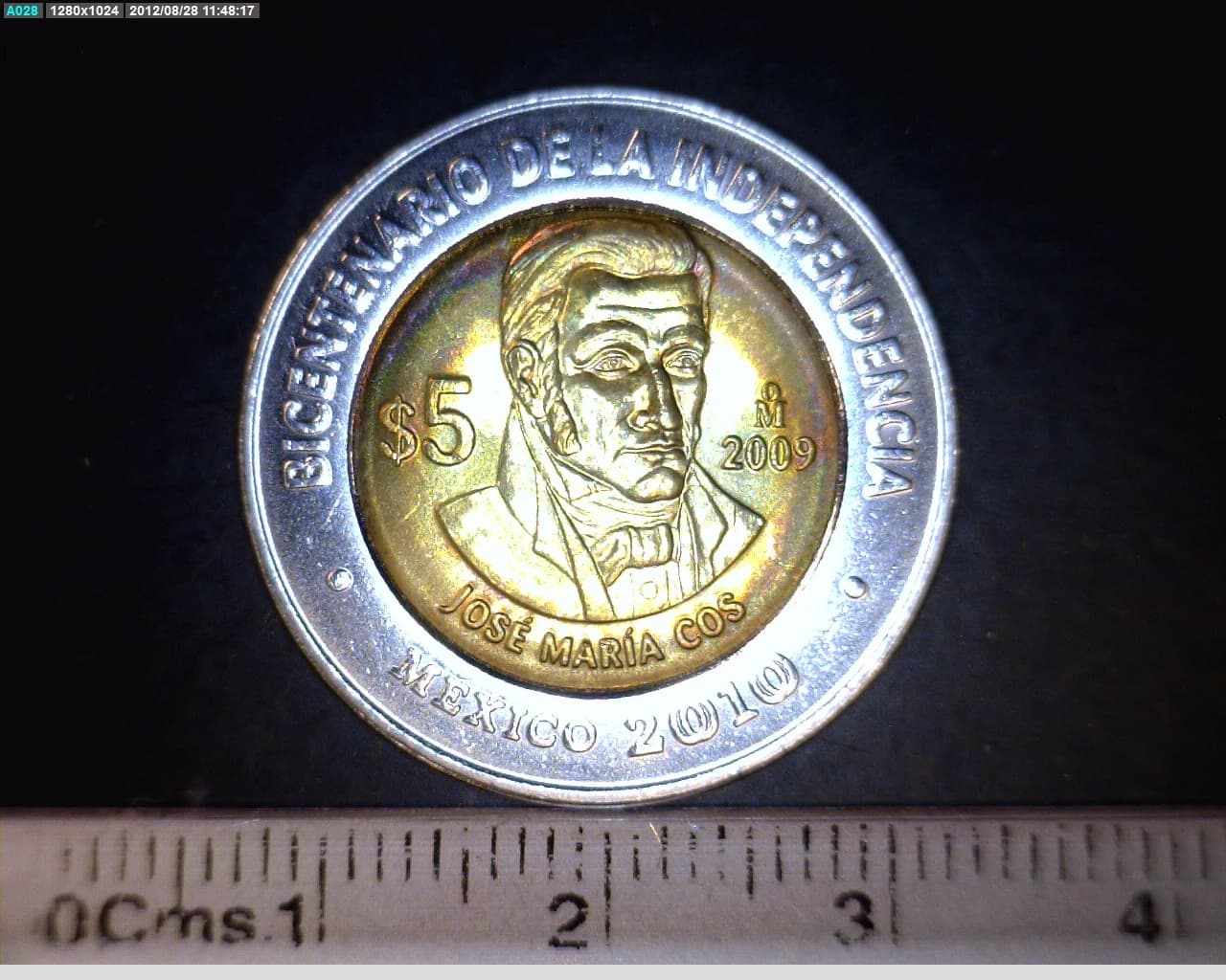 5 Pesos Bicentenario de la Independencia de México: José María Cos 2009 · Reverso