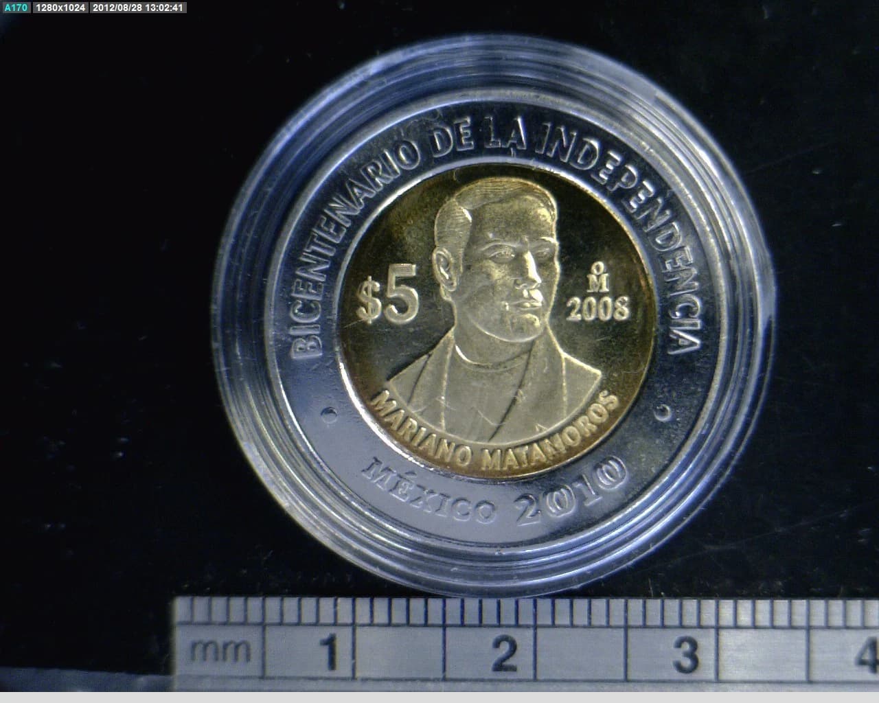 5 Pesos Bicentenario de la Independencia de México: Mariano Matamoros 2008 · Reverso
