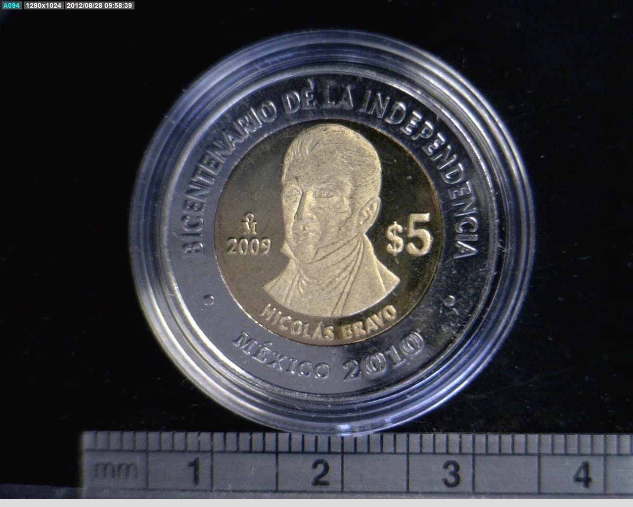 5 Pesos Bicentenario de la Independencia de México: Nicolás Bravo 2009 · Reverso