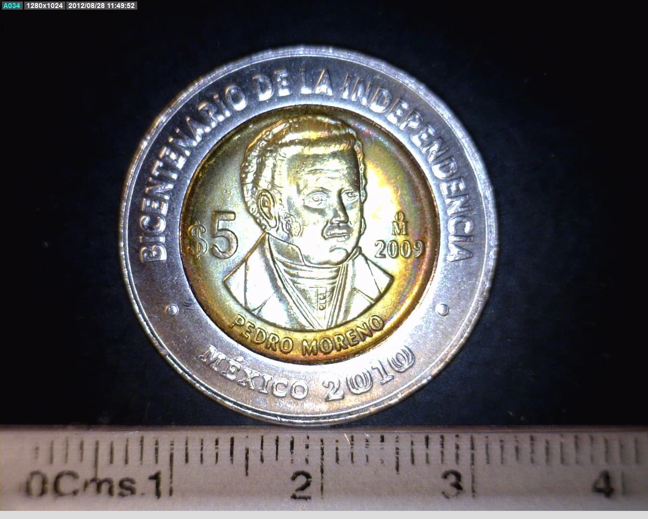 5 Pesos Bicentenario de la Independencia de México: Pedro Moreno 2009 · Reverso