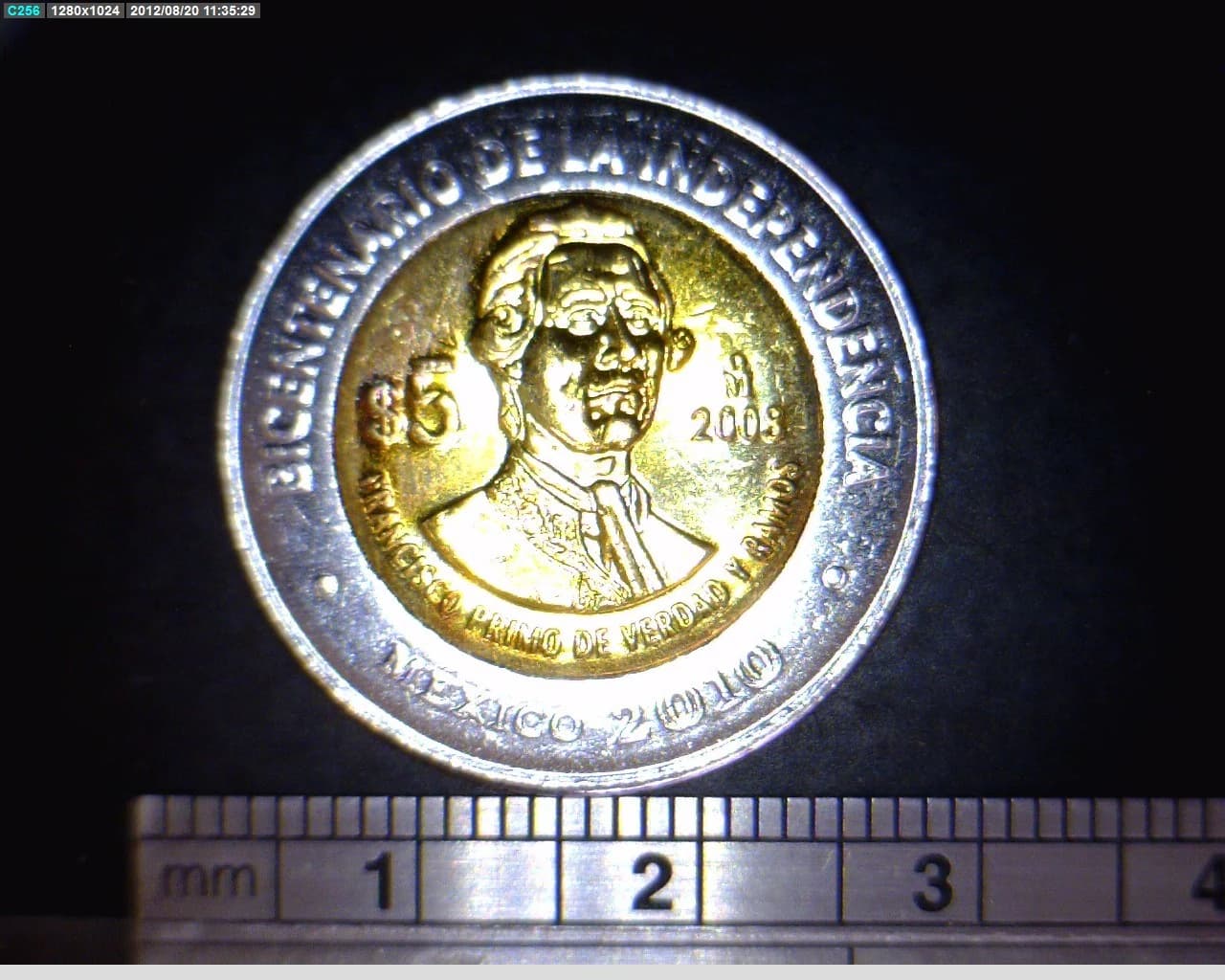 5 Pesos Bicentenario de la Independencia de México: Francisco Primo de Verdad y Ramos 2008 · Reverso