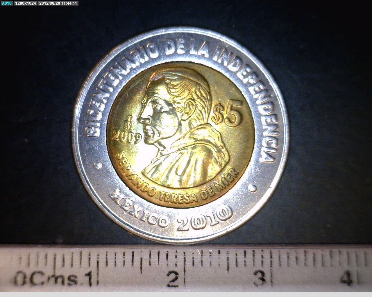 5 Pesos Bicentenario de la Independencia de México: Servando Teresa de Mier 2009 · Reverso