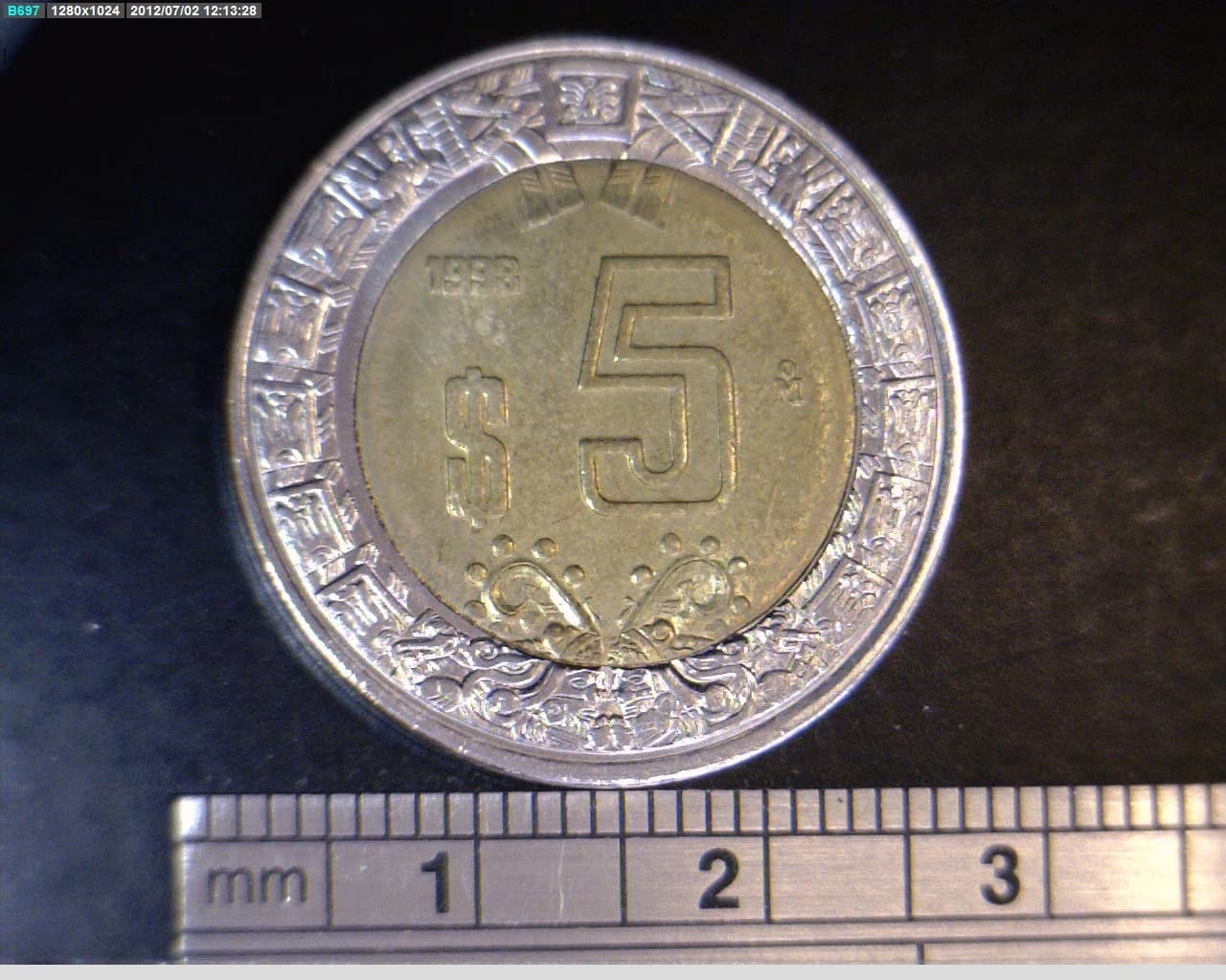 5 Bimetálica 1998 . Inventario Banxico 20194 (reverso)