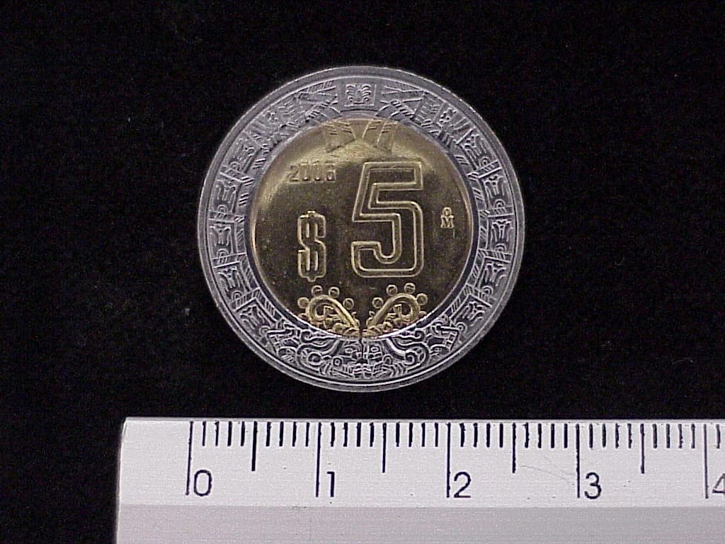 5 Bimetálica 2006 . Inventario Banxico 21660 (reverso)