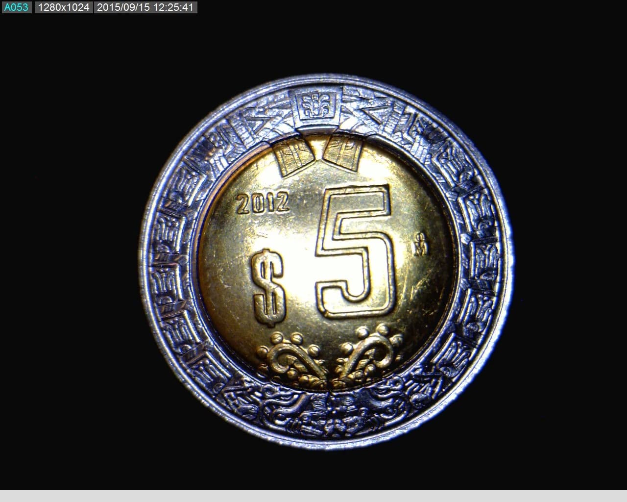 5 Bimetálica 2012 . Inventario Banxico 23114 (reverso)