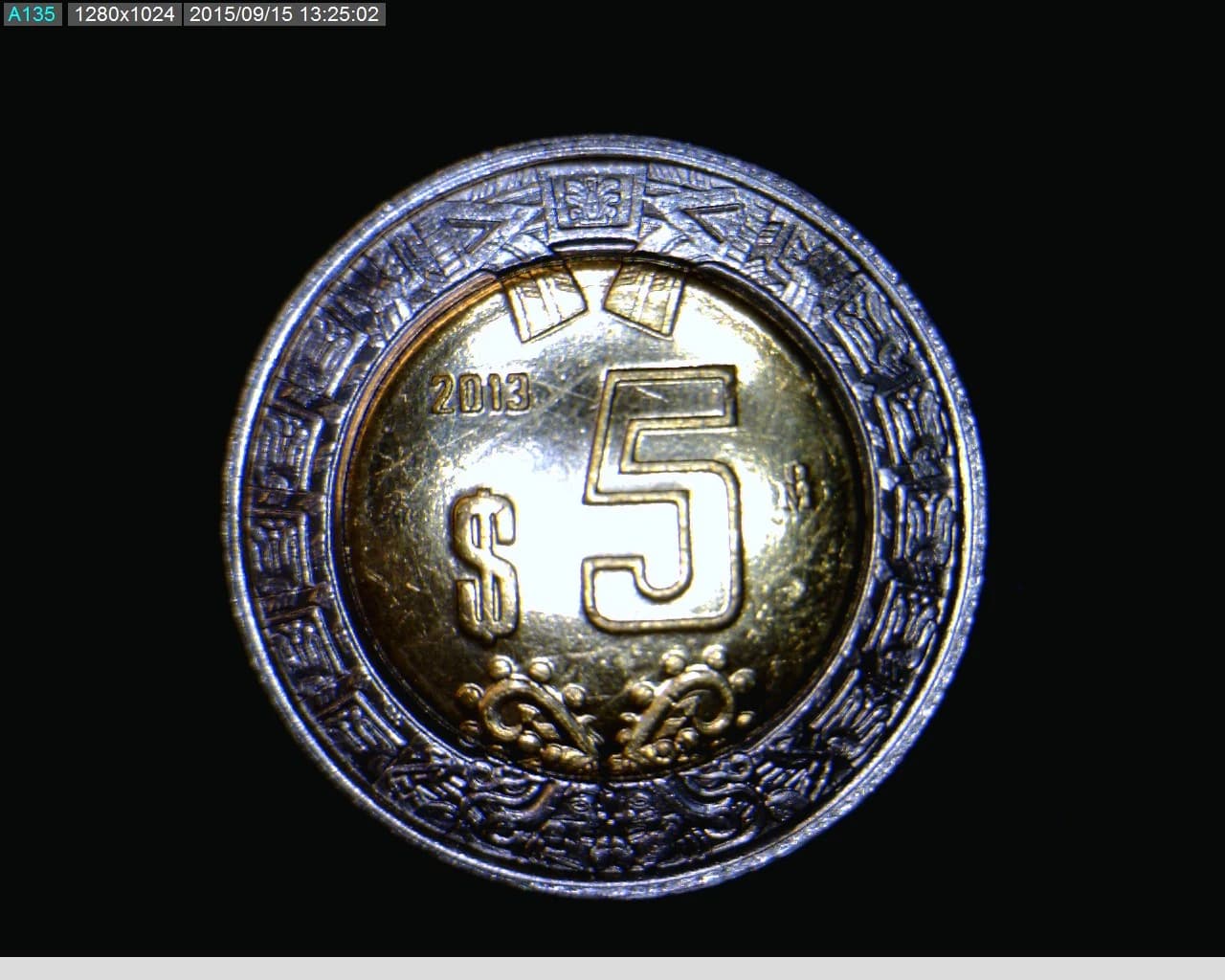 5 Bimetálica 2013 . Inventario Banxico 23154 (reverso)
