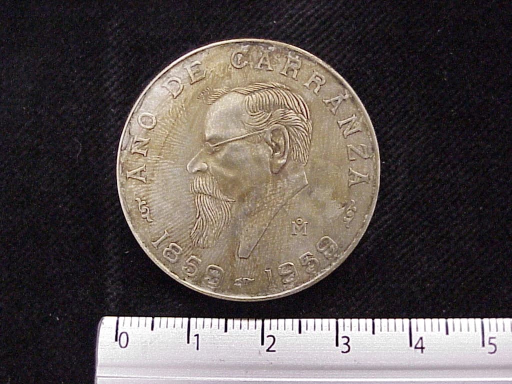 5 Pesos Venustiano Carranza 1959 · Reverso