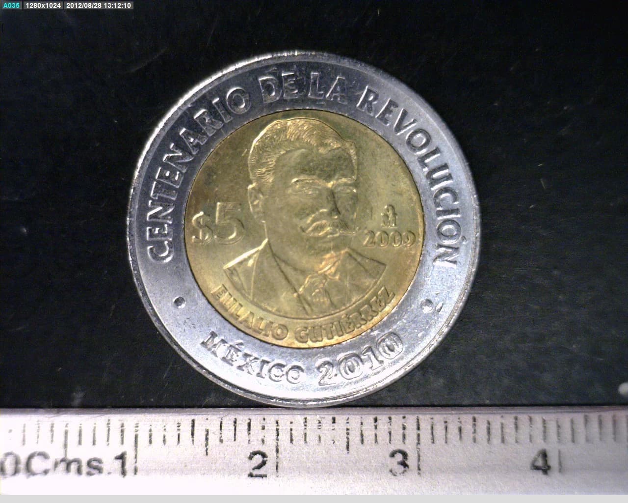 5 Pesos Centenario de la Revolución Mexicana: Eulalio Gutiérrez 2009 · Reverso
