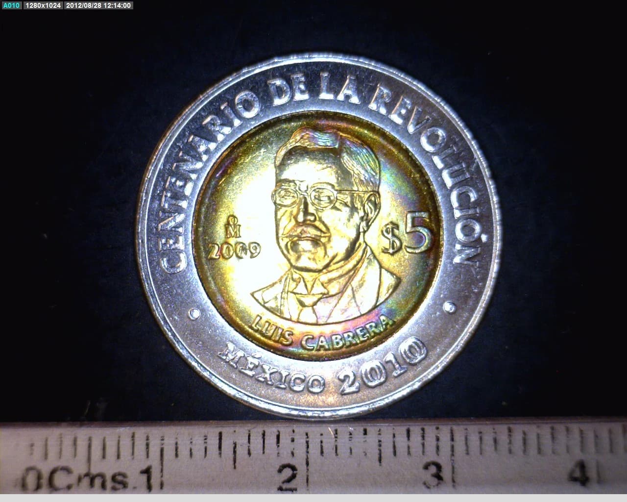 5 Pesos Centenario de la Revolución Mexicana: Luis Cabrera 2009 · Reverso