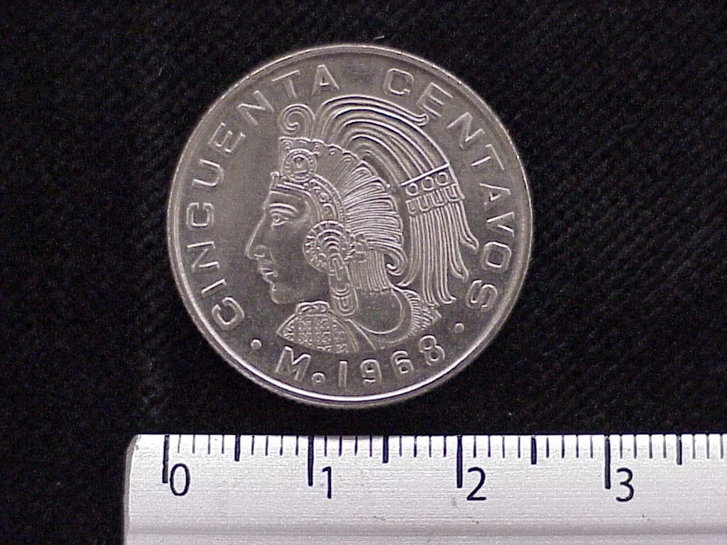 50 Cuproníquel 1968 . Inventario Banxico 11907 (reverso)