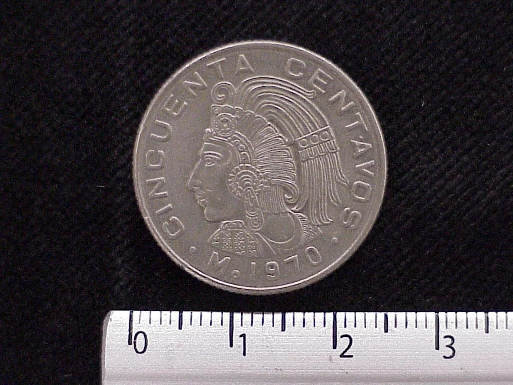50 Cuproníquel 1970 . Inventario Banxico 11913 (reverso)