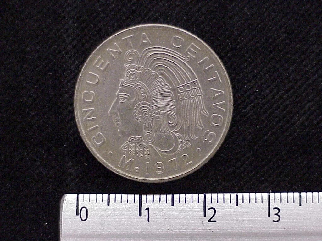 50 Cuproníquel 1972 . Inventario Banxico 11930 (reverso)