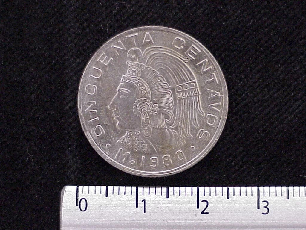 50 Cuproníquel 1980 . Inventario Banxico 11955 (reverso)
