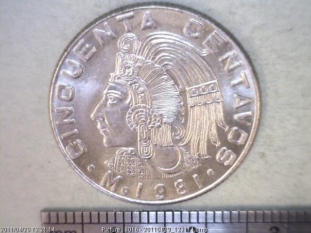 50 Cuproníquel 1981 . Inventario Banxico 15833 (reverso)