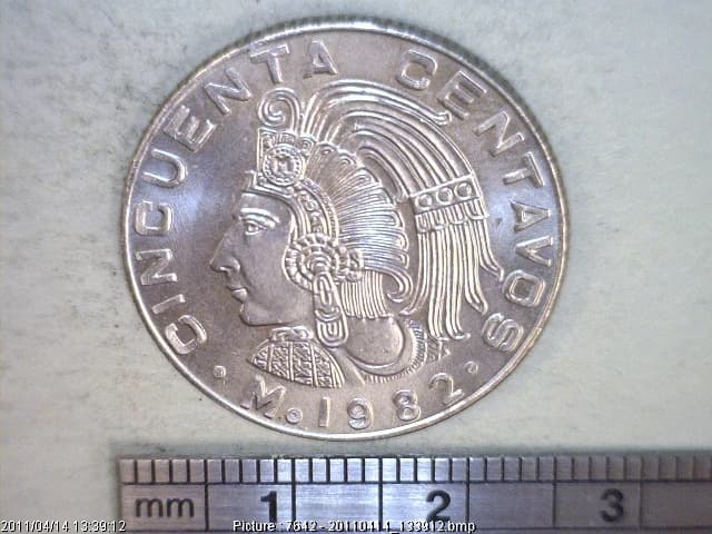 50 Cuproníquel 1982 . Inventario Banxico 15889 (reverso)