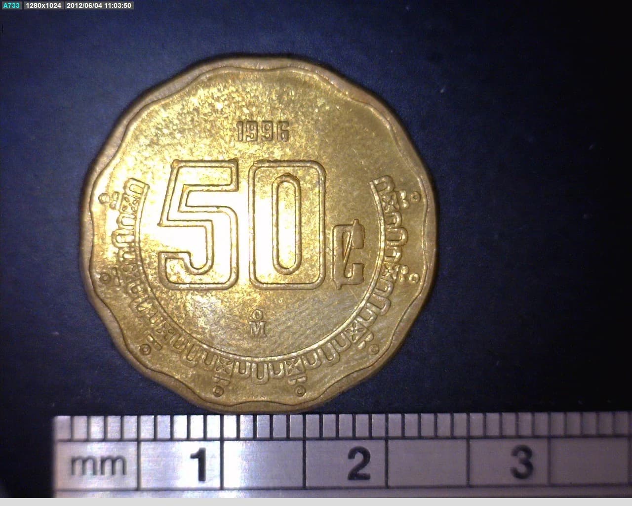 50 Bronce Aluminio 1996 . Inventario Banxico 19025 (reverso)