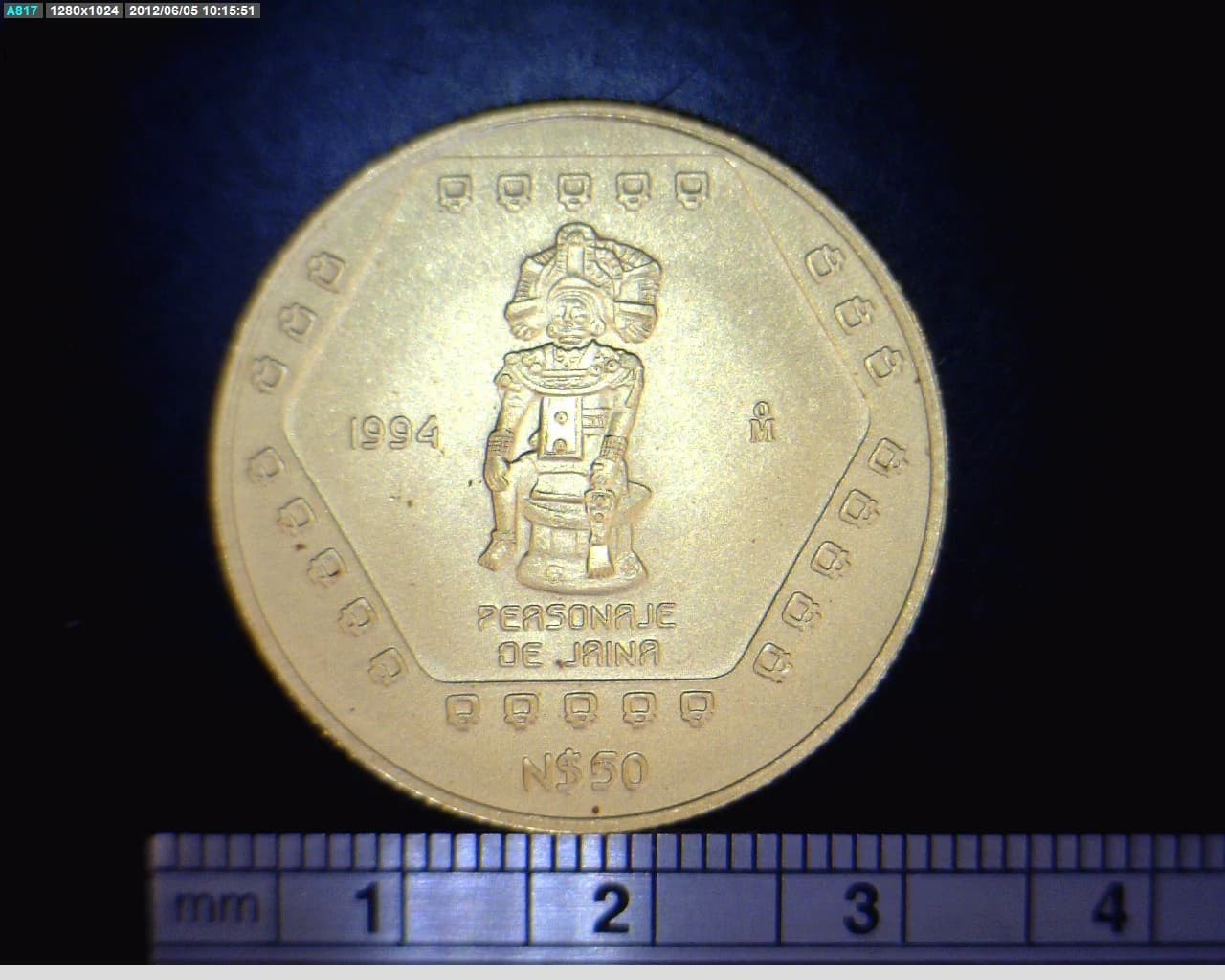 50 Nuevos Pesos Personaje de Jaina 1994 · Inventario Banxico 19133 (reverso)