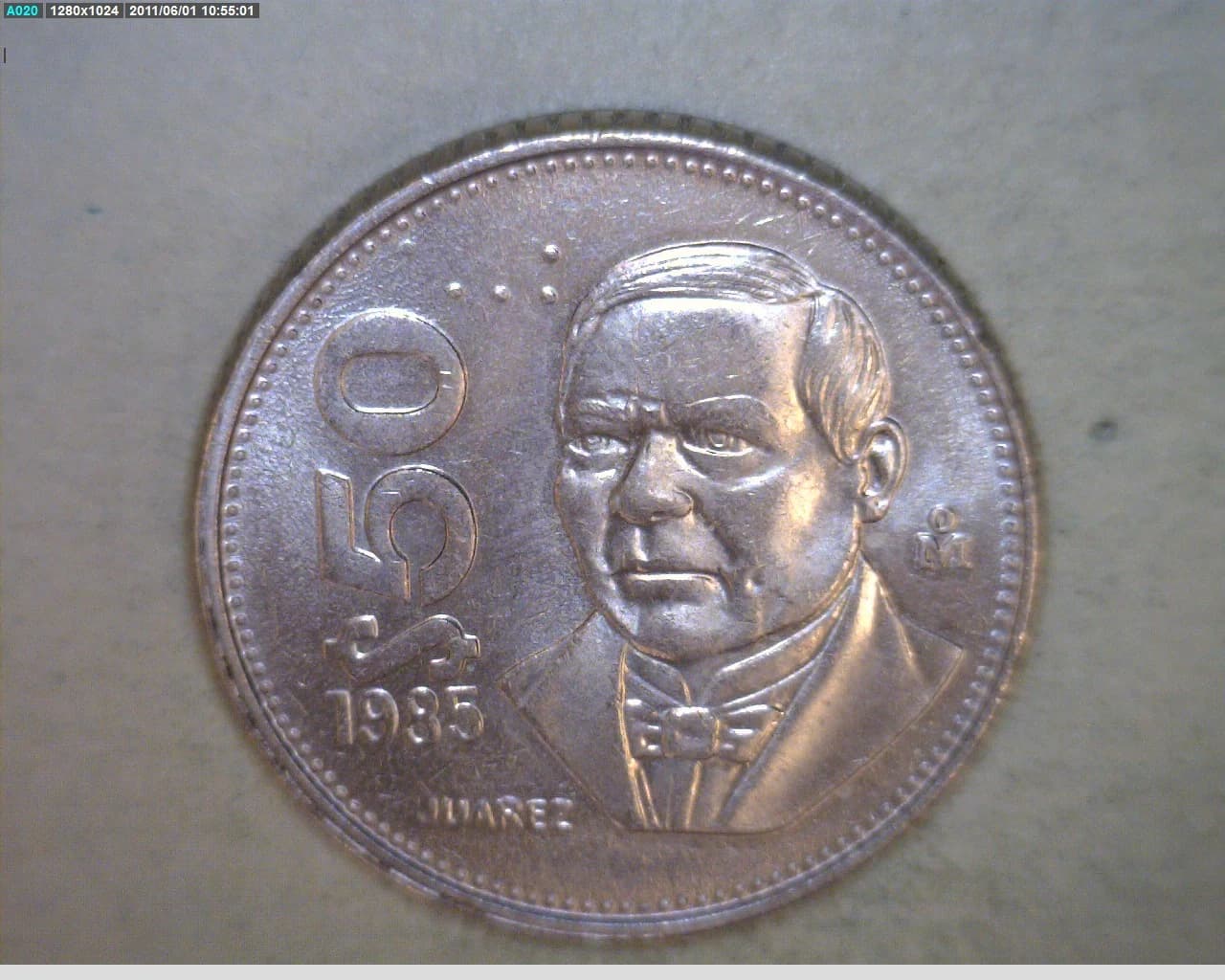 50 Pesos Cuproníquel 1985 (reverso)