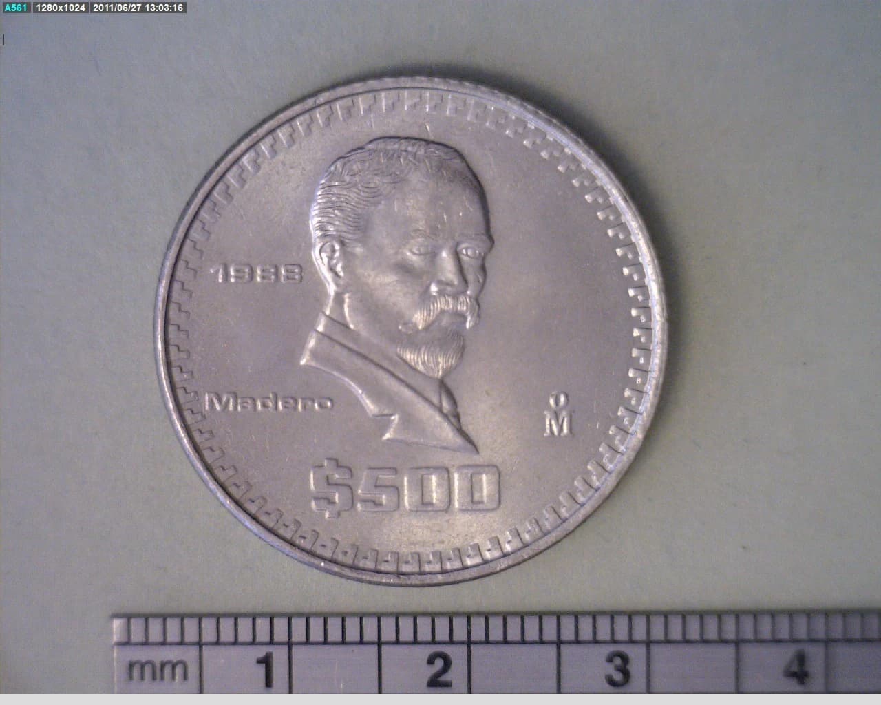 500 Pesos Madero Cuproníquel 1988 (reverso)