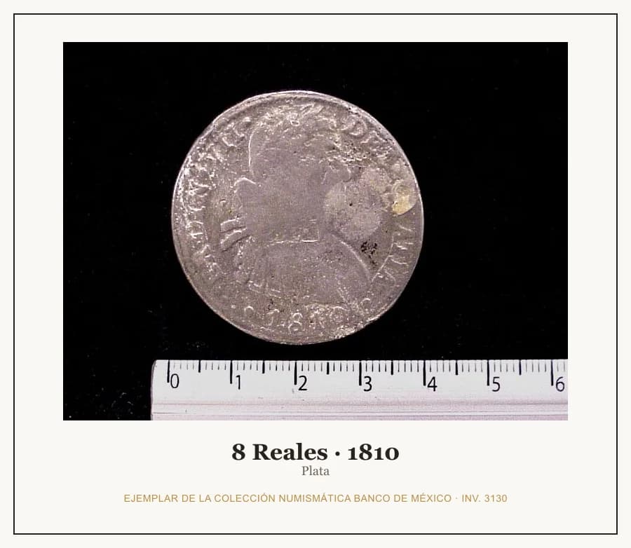 8 Reales · 1810 — Ejemplar de la Colección Numismática Banco de México, inv. 3130