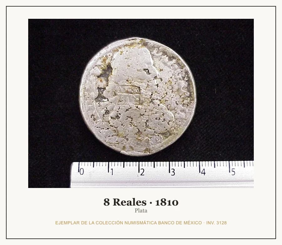 8 Reales · 1810 — Ejemplar de la Colección Numismática Banco de México, inv. 3128