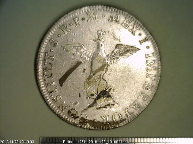 8 Reales Plata Primer Imperio 1822 · Reverso