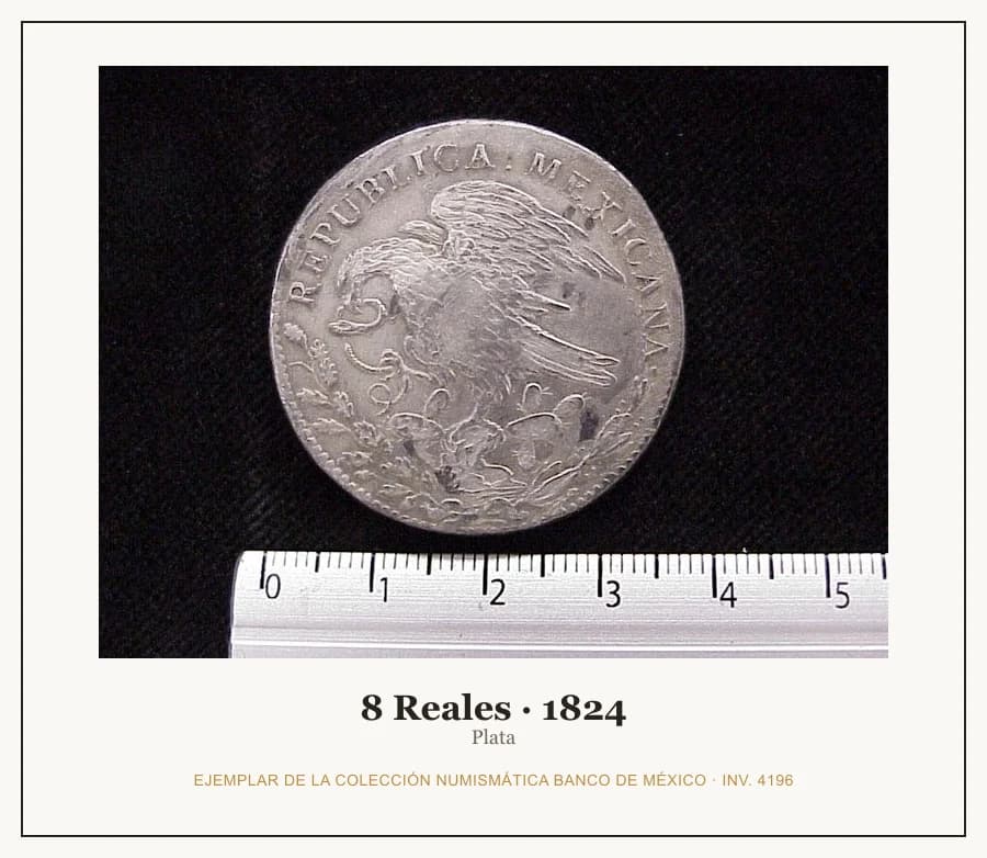 8 Reales · 1824 — Ejemplar de la Colección Numismática Banco de México, inv. 4196