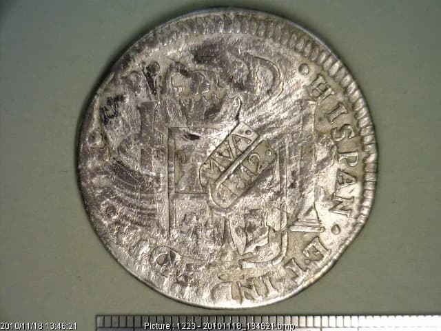8 Reales Resellos y contramarcas 1821 · Reverso