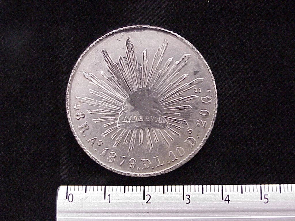 8 Plata 1879 . Inventario Banxico 5724 (reverso)