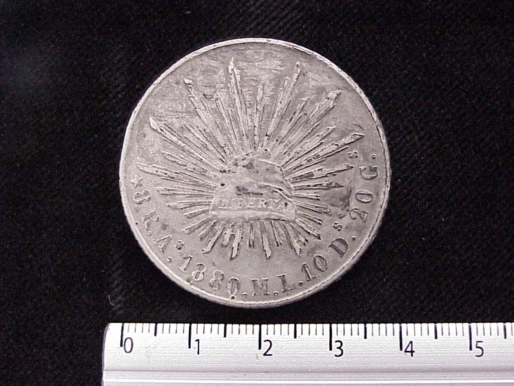 8 Plata 1880 . Inventario Banxico 5728 (reverso)