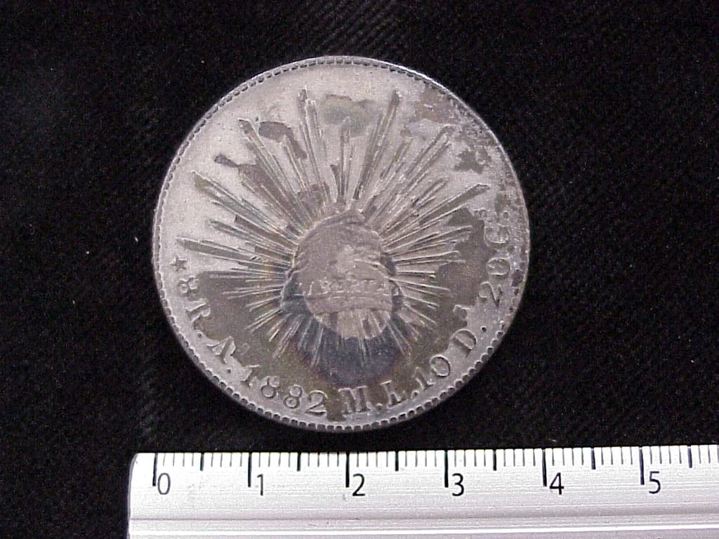 8 Plata 1882 . Inventario Banxico 5734 (reverso)