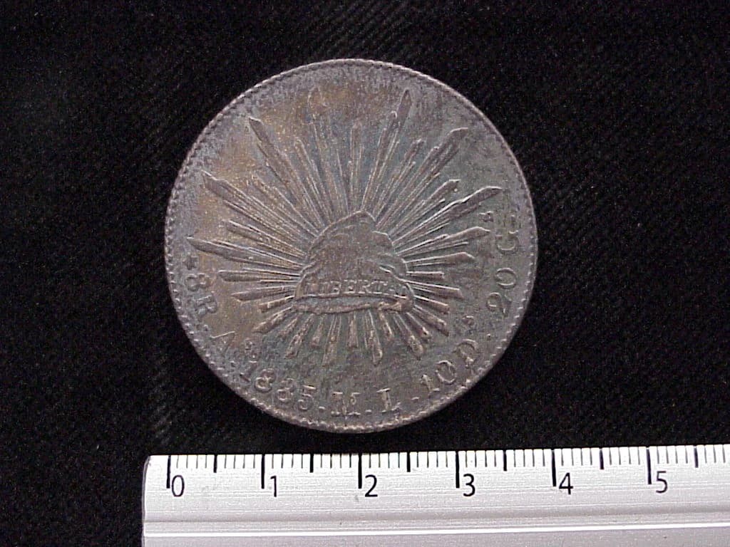 8 Plata 1885 . Inventario Banxico 5744 (reverso)