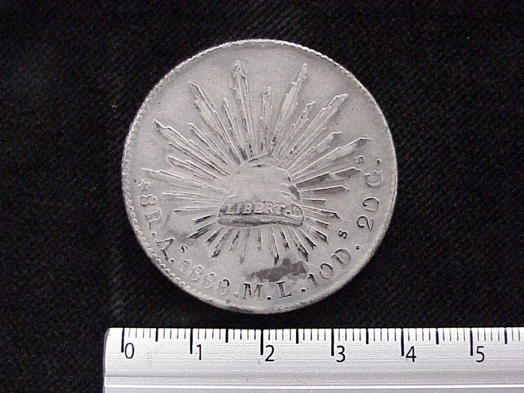 8 Plata 1888 . Inventario Banxico 5753 (reverso)