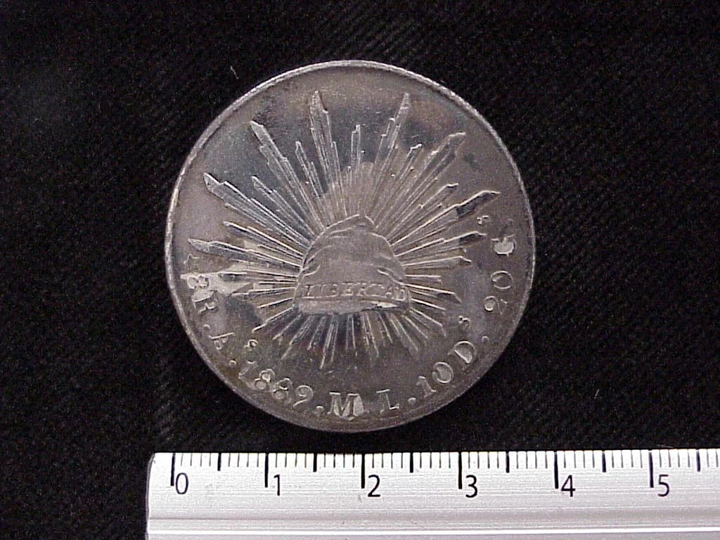 8 Plata 1889 . Inventario Banxico 5756 (reverso)