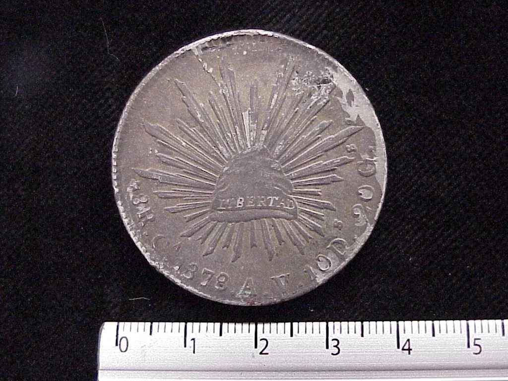 8 Plata 1878 . Inventario Banxico 6567 (reverso)