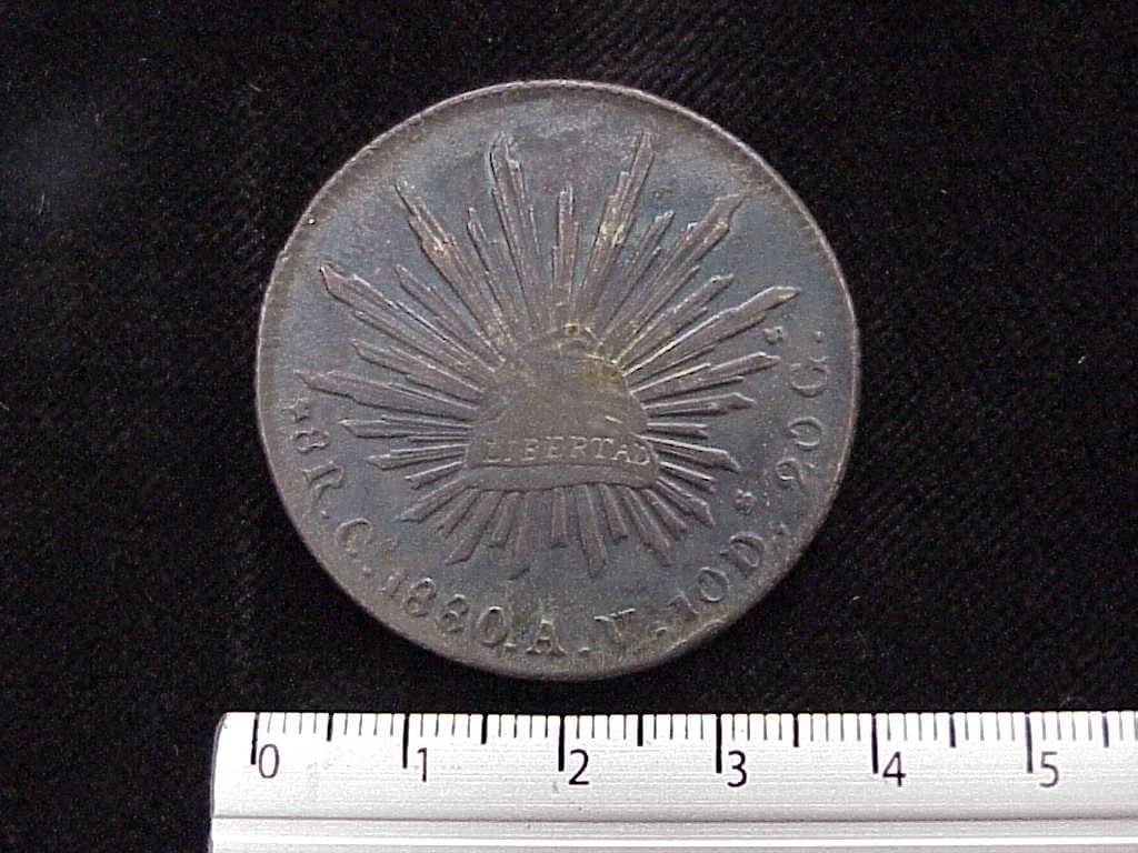 8 Plata 1880 . Inventario Banxico 6574 (reverso)
