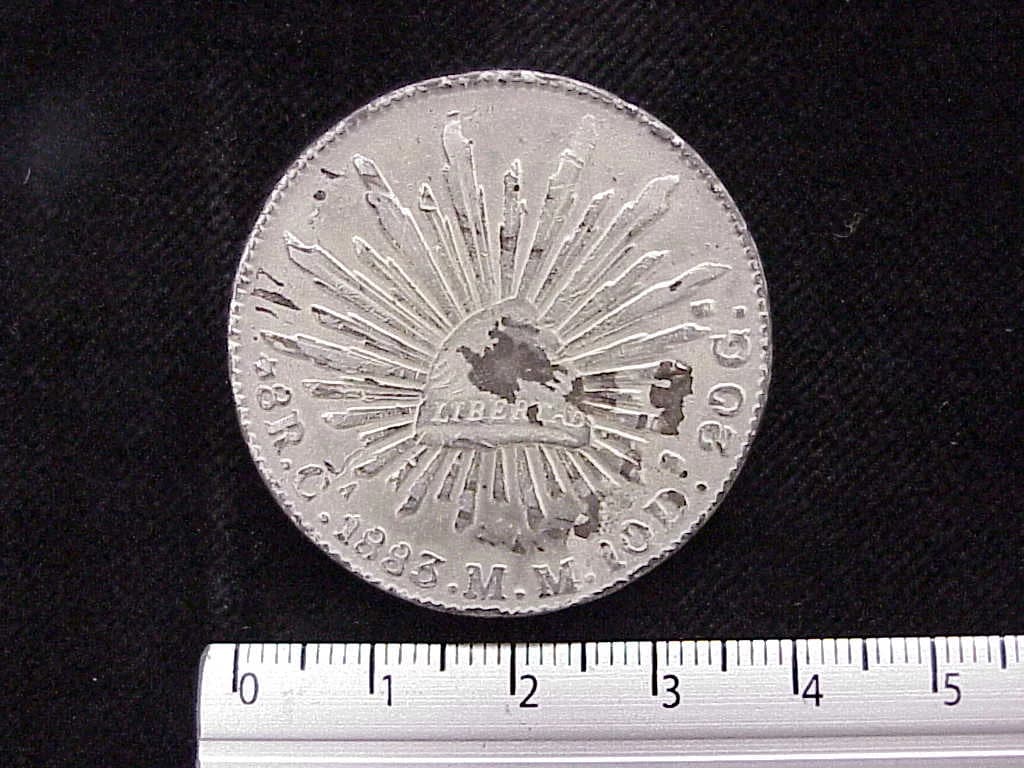 8 Plata 1883 . Inventario Banxico 6590 (reverso)