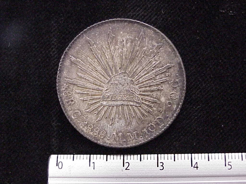 8 Plata 1888 . Inventario Banxico 6611 (reverso)