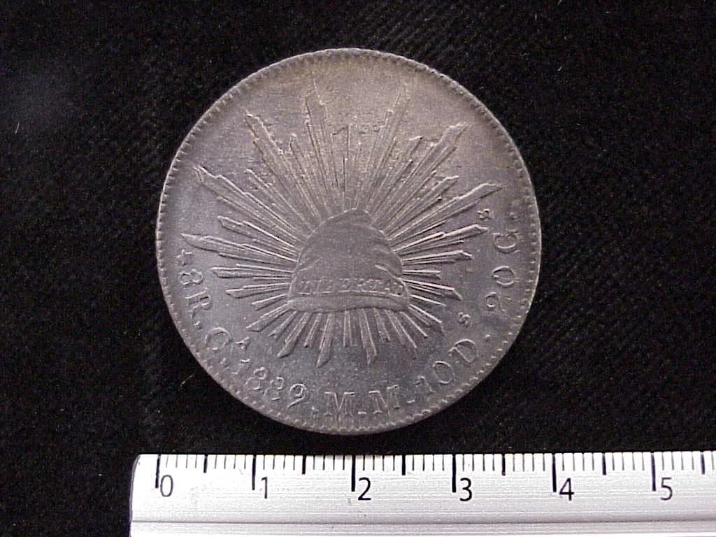 8 Plata 1889 . Inventario Banxico 6616 (reverso)