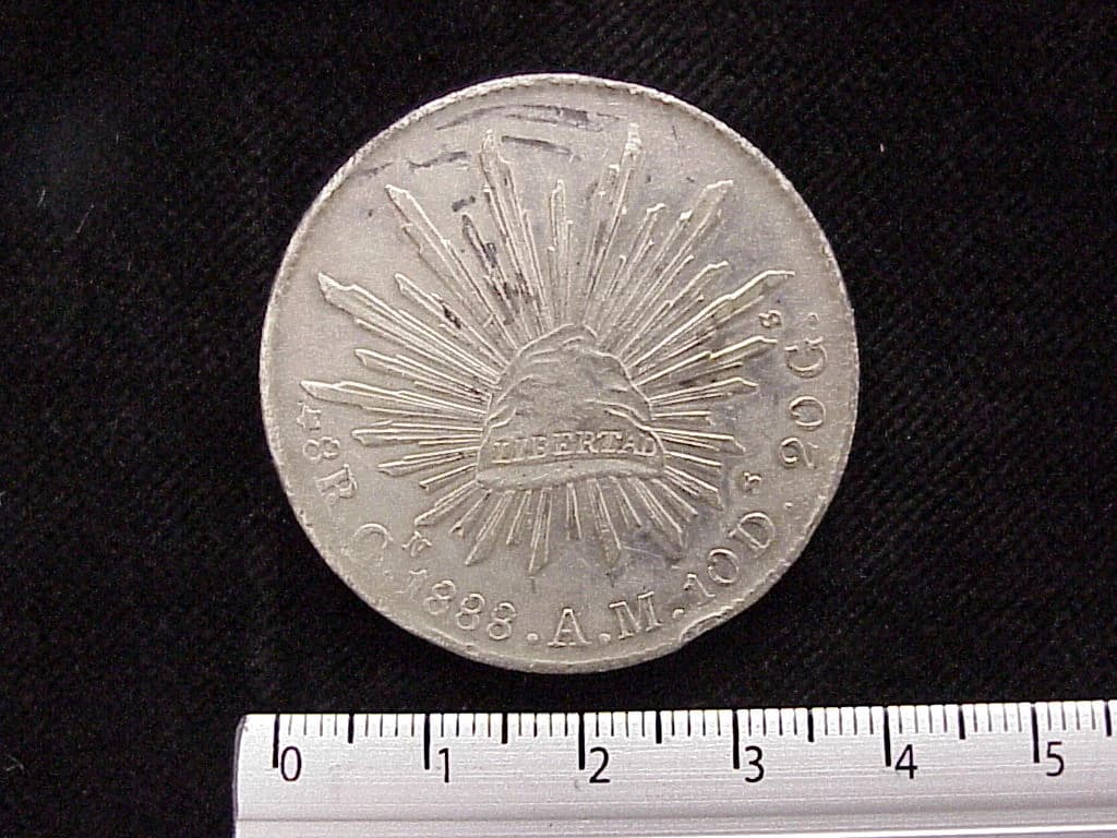 8 Plata 1888 . Inventario Banxico 6053 (reverso)
