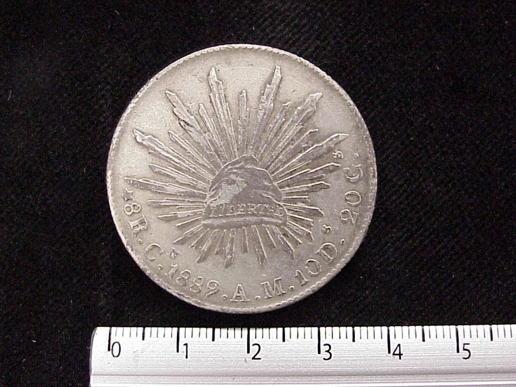 8 Plata 1889 . Inventario Banxico 6057 (reverso)