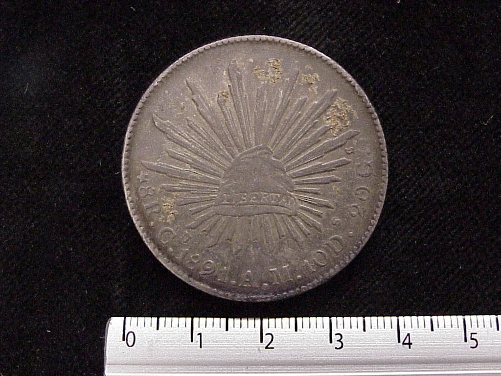 8 Plata 1891 . Inventario Banxico 6063 (reverso)