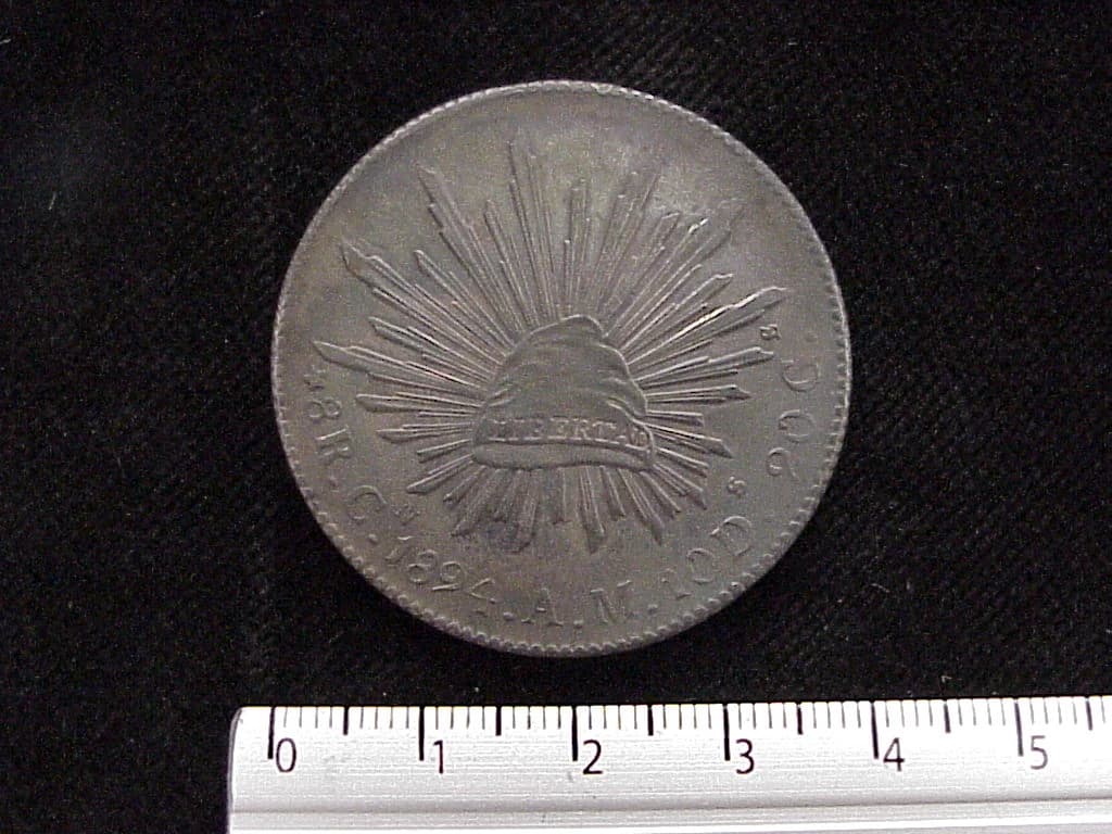 8 Plata 1894 . Inventario Banxico 6073 (reverso)