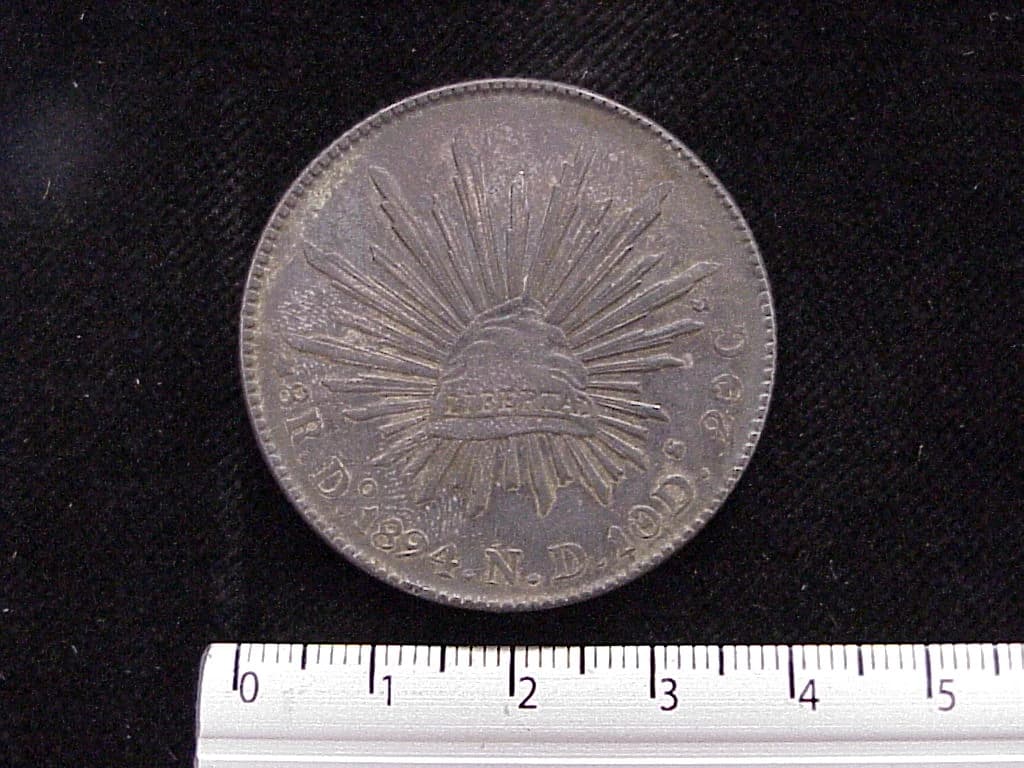 8 Plata 1894 . Inventario Banxico 7045 (reverso)